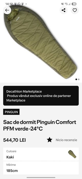Sac de dormit Pinguin -1C confort 185cm