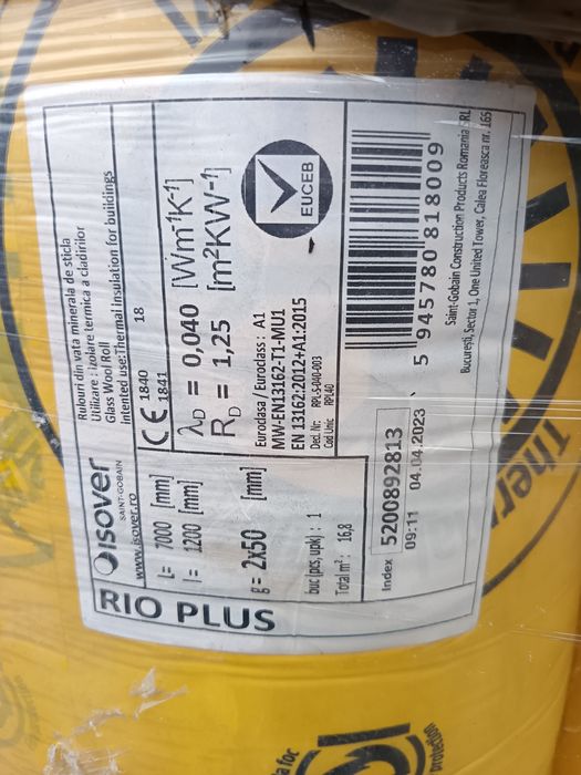 Vând 20 suluri de vată isover pentru izolare termică +60 bucăți de OSB