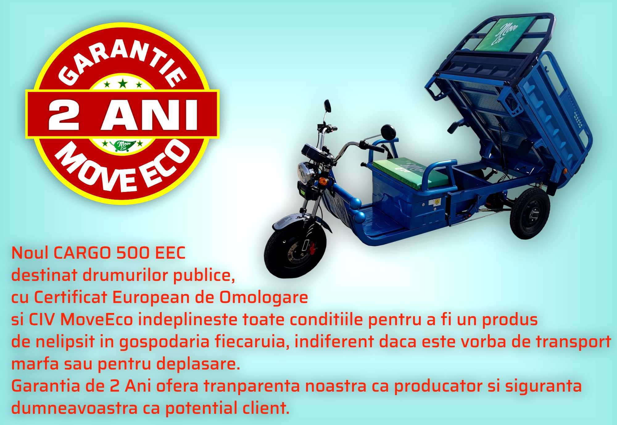 Triciclu electric Cargo 500-EEC / garantie 2 Ani / RAR si COC