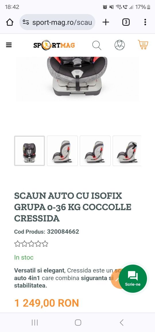 Scaun auto Coccolle