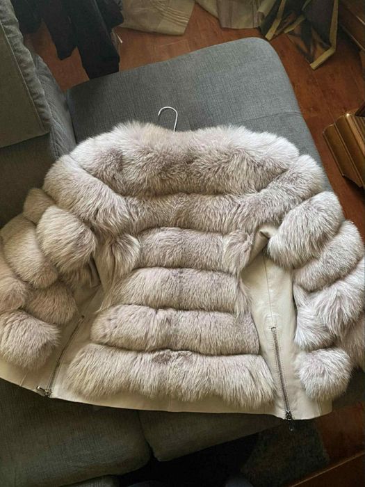 Blana vulpe model 3 in 1 alba noua