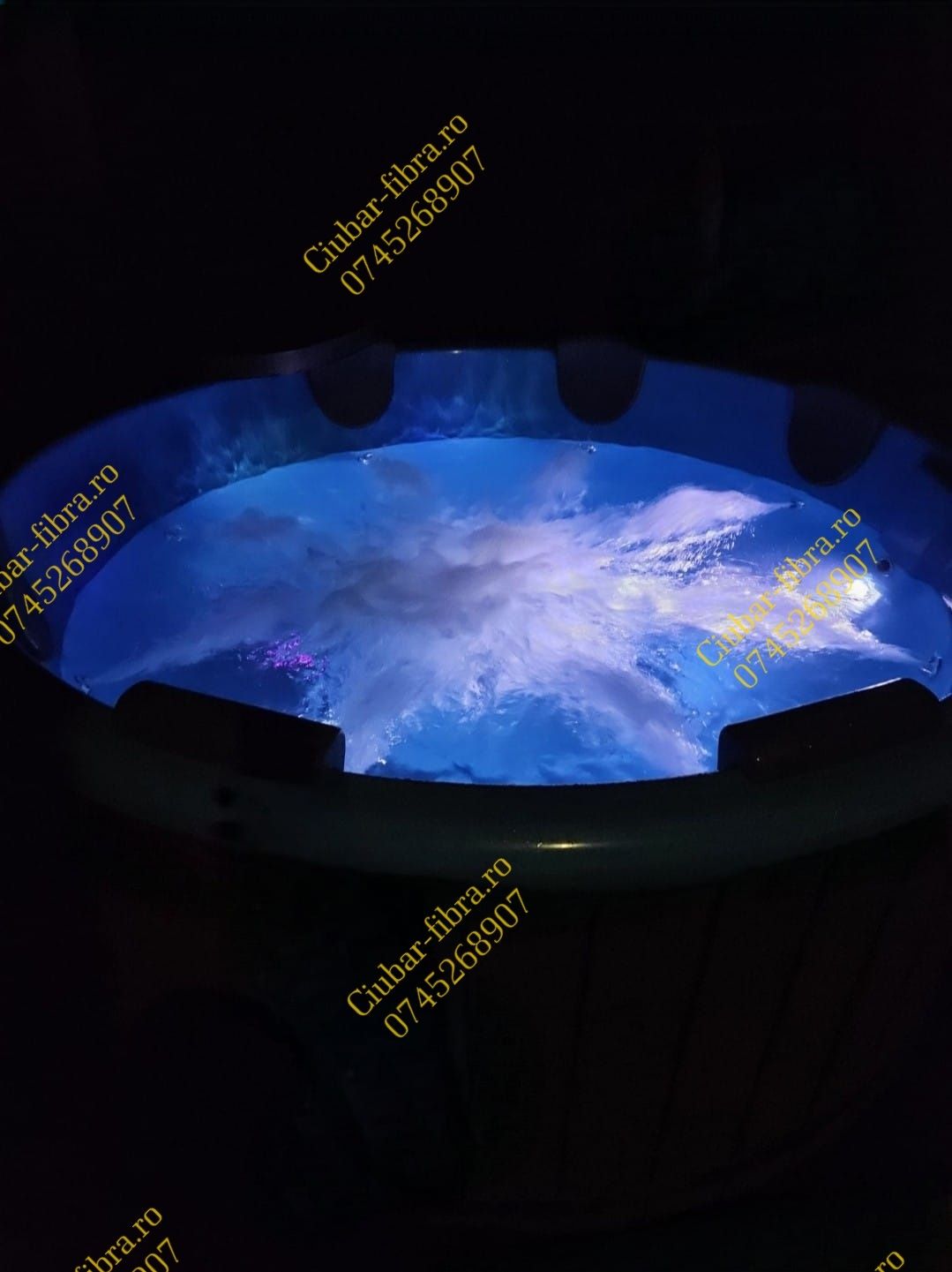 Ciubăr jacuzzi 2m capac termo soba exterioara cu aeromasaj