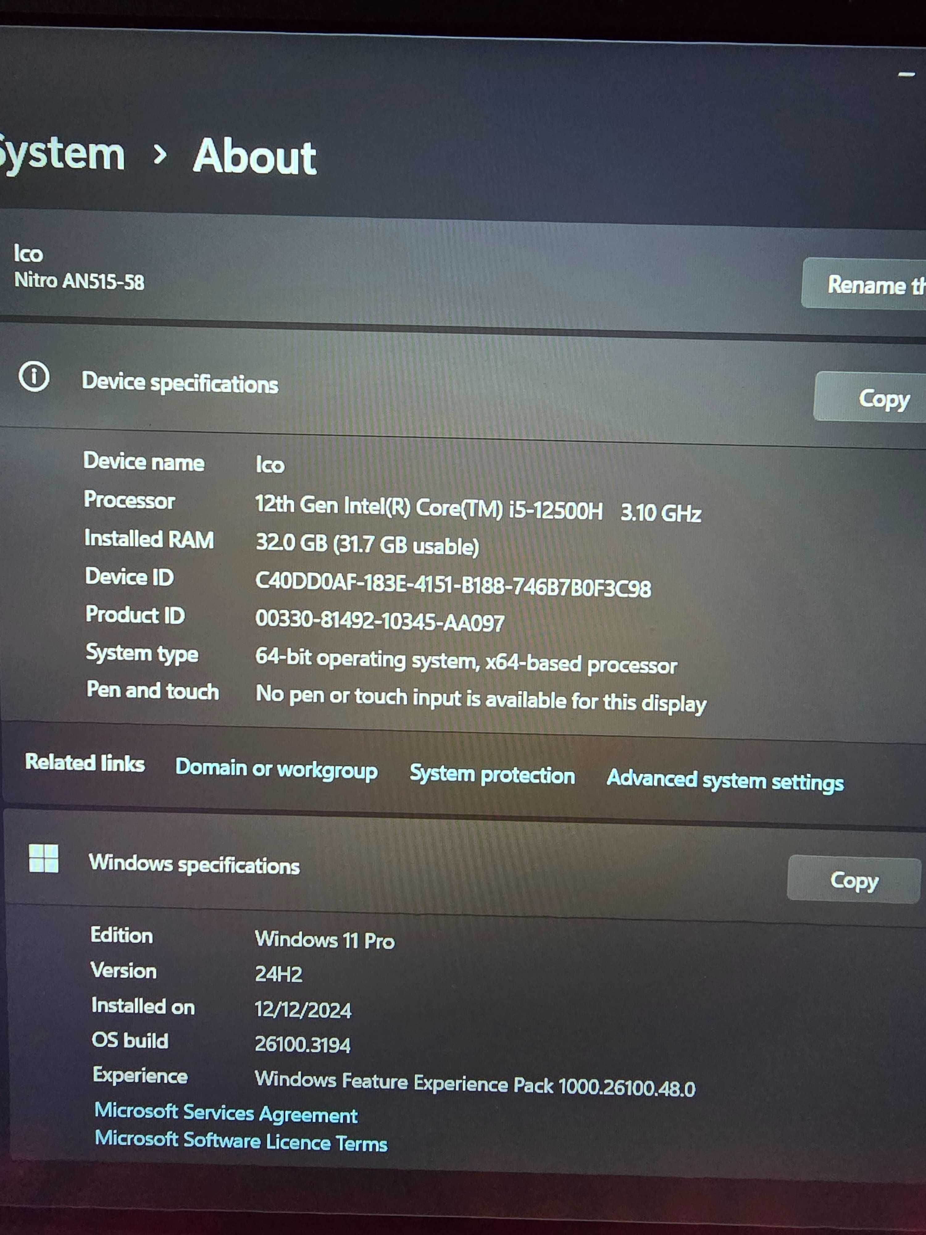 Acer Nitro 5 в гаранция