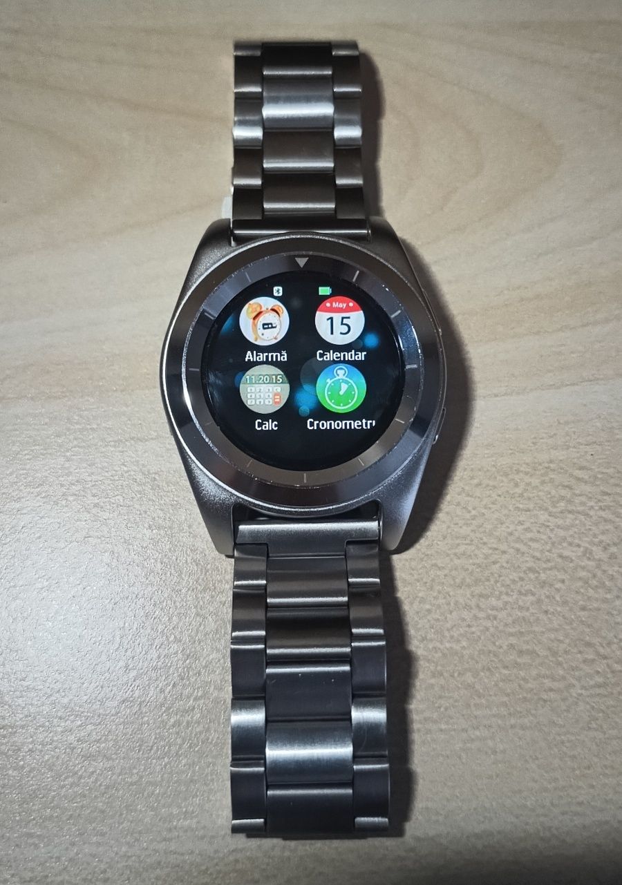 Smartwatch NO.1 G6 cu microfon, difuzor și curea oțel