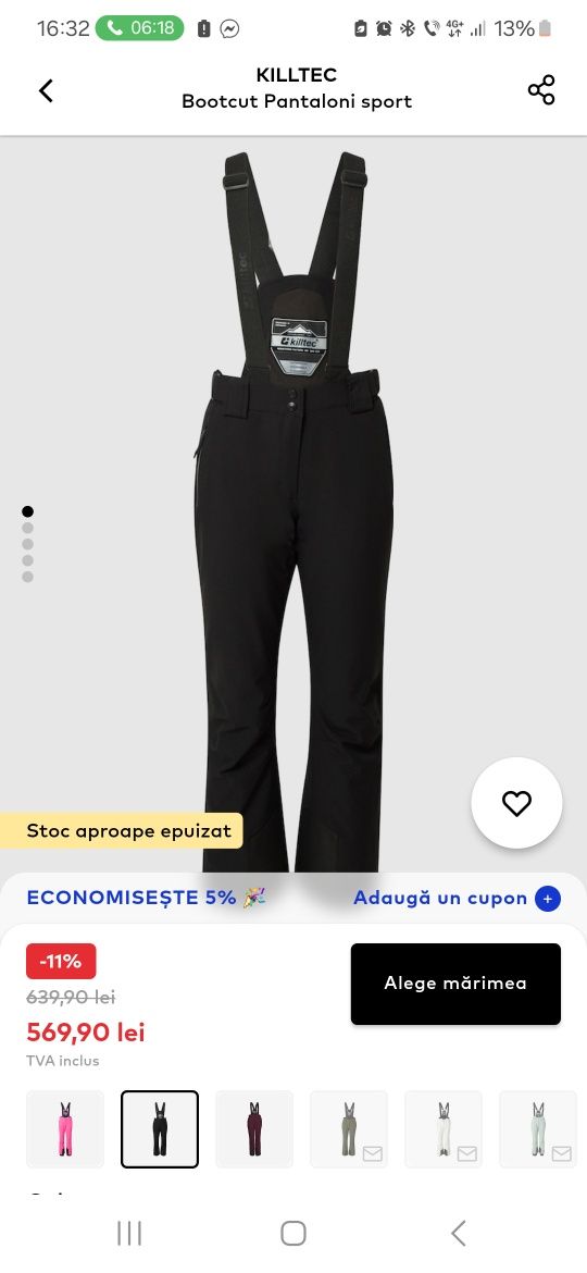 Pantaloni de ski KILLTEK dama nr 36 noi