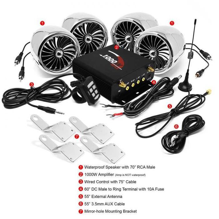 Boxe moto Road Beats M1000A, crom