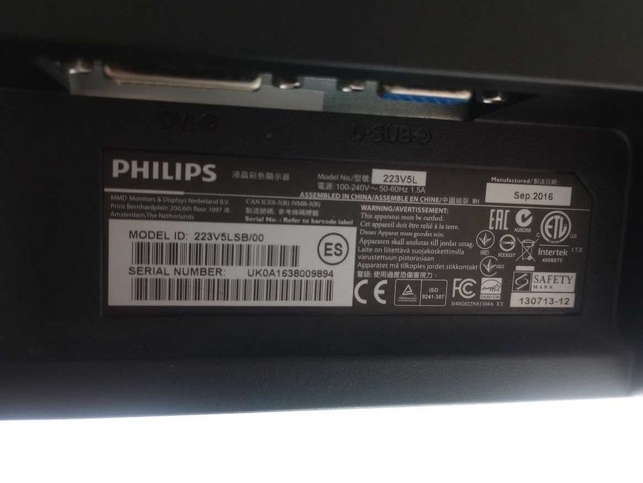 Monitor Philips 223V5LHSB 00, 21.5 inch LED
