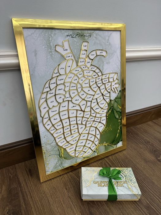 Tilla qalb surati tushirilgan jadval