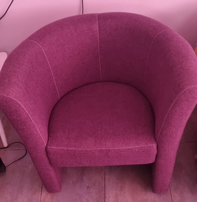 2 buc Fotoliu confortabil fix tapitat tip scoica