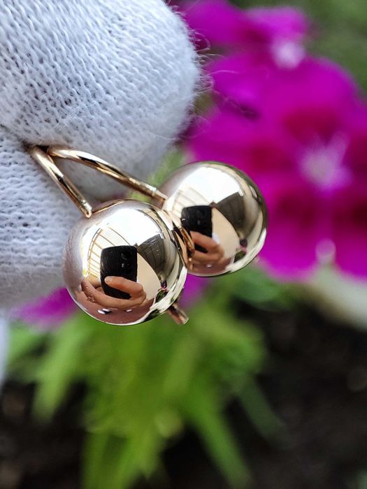 Cercei Aur 14K Rusesti Rusia Retro Bobite Cosulet Aur Rusesc