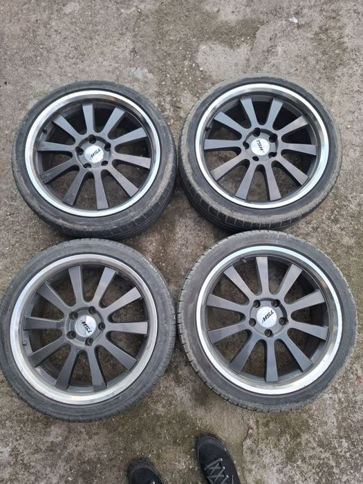 Set Jante aliaj 5x112 17 inch 66.6 cu buza cromata vw audi seat skoda