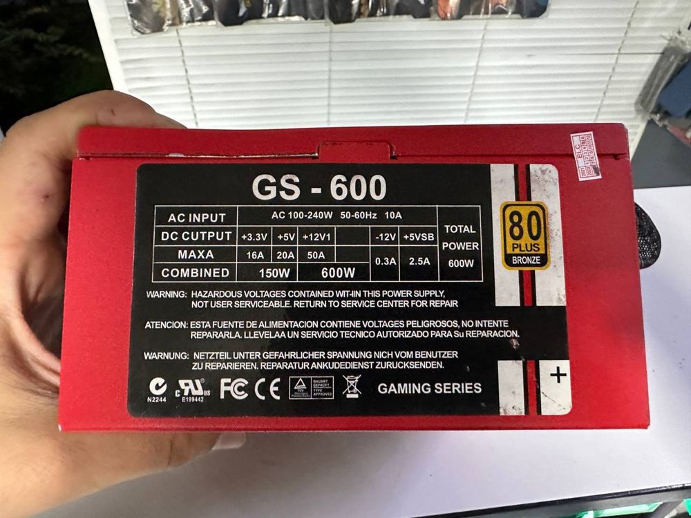 Блок питание GAMING SERIES 80plus 600w