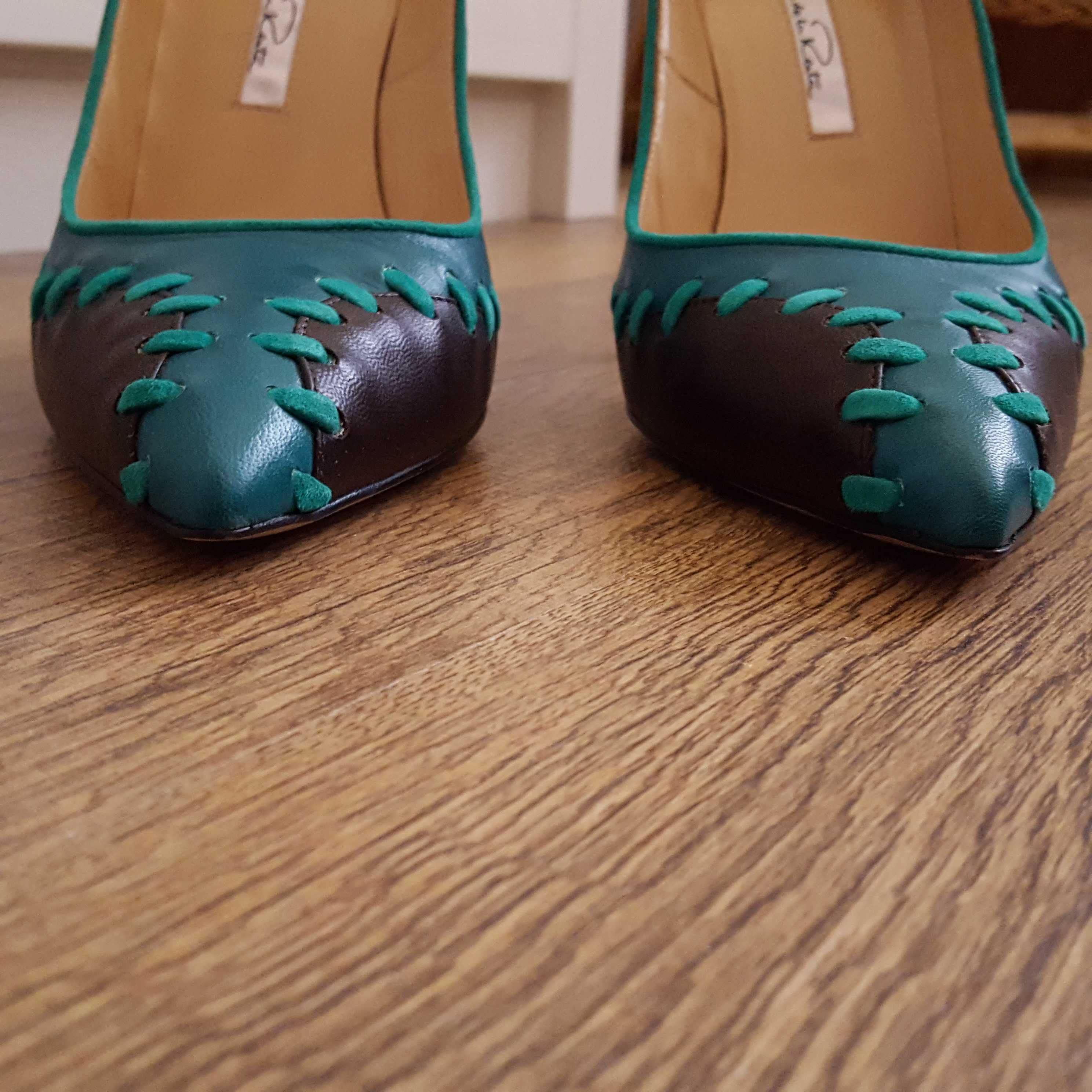 Oscar de la Renta Pumps verde negru marimea 38 1/2