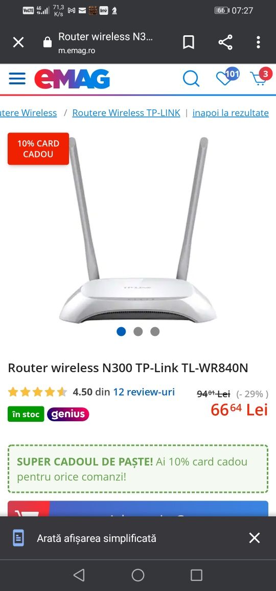 Wifi wireless N network router tplink 300 Mbps