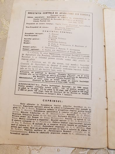 Colecție - reviste vechi apicultură ,,România Apicolă 1947-1948