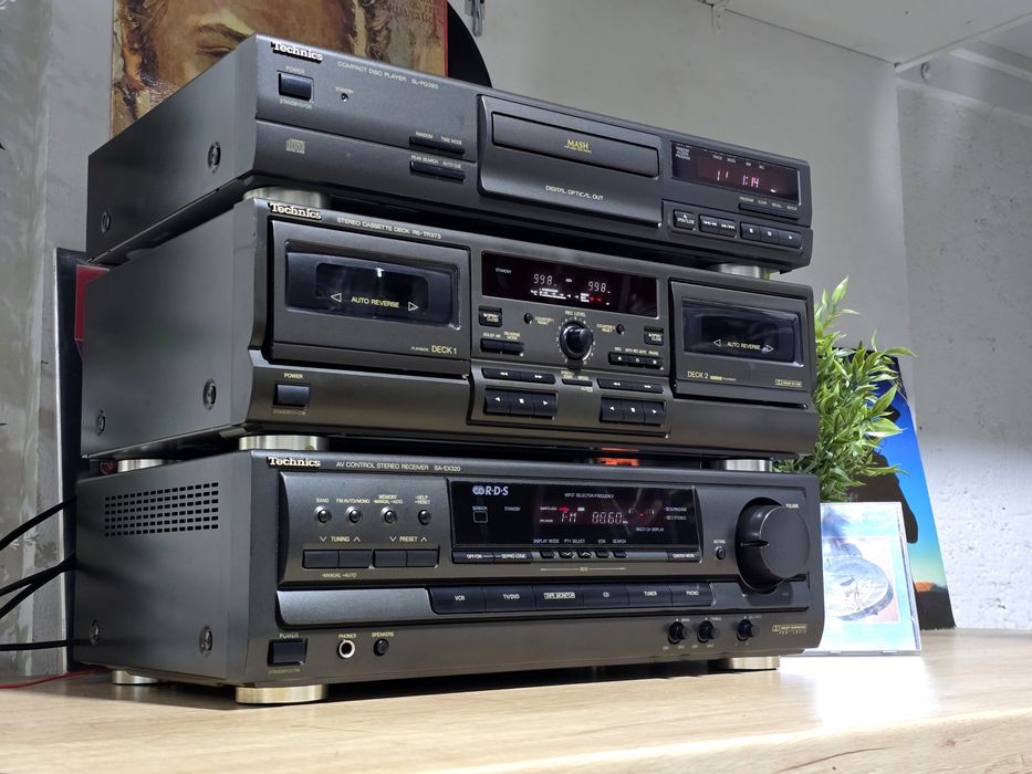 Linie audio TECHNICS,receiver sa-ex320, cd player sl-pg390, deck dublu
