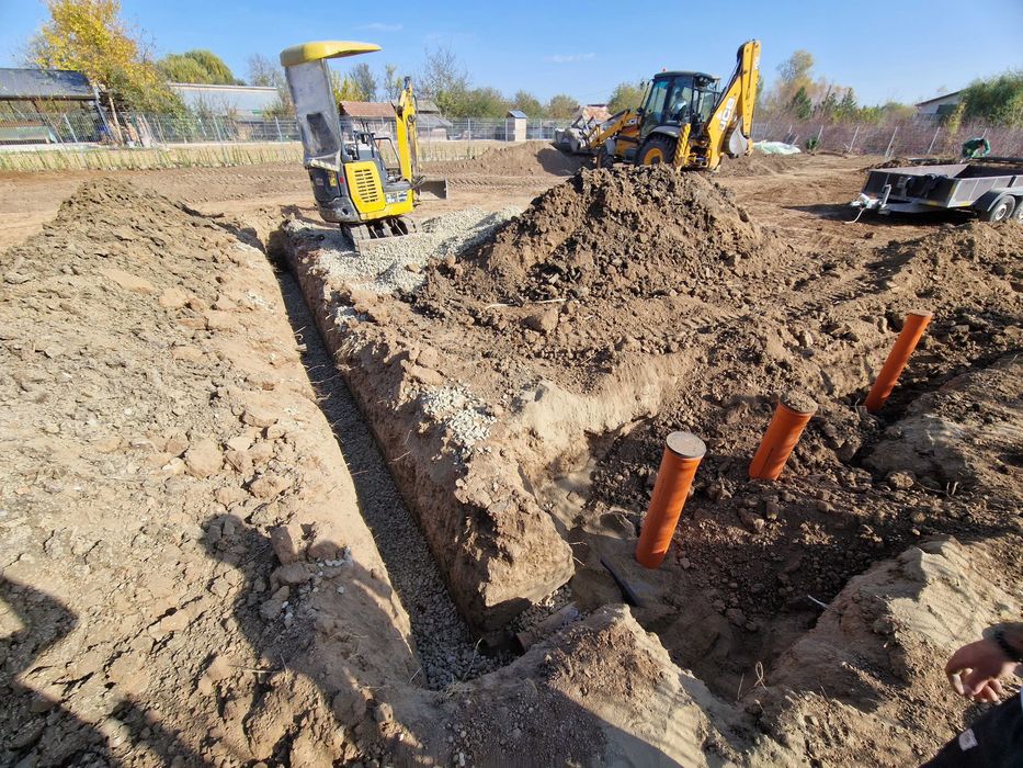 Miniexcavator, sapaturi, excvavari, fosa septica, sant gaz