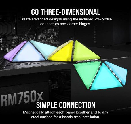 Corsair iCUE LC100 Case Accent Lighting Panels - Mini Triangle - 9X K