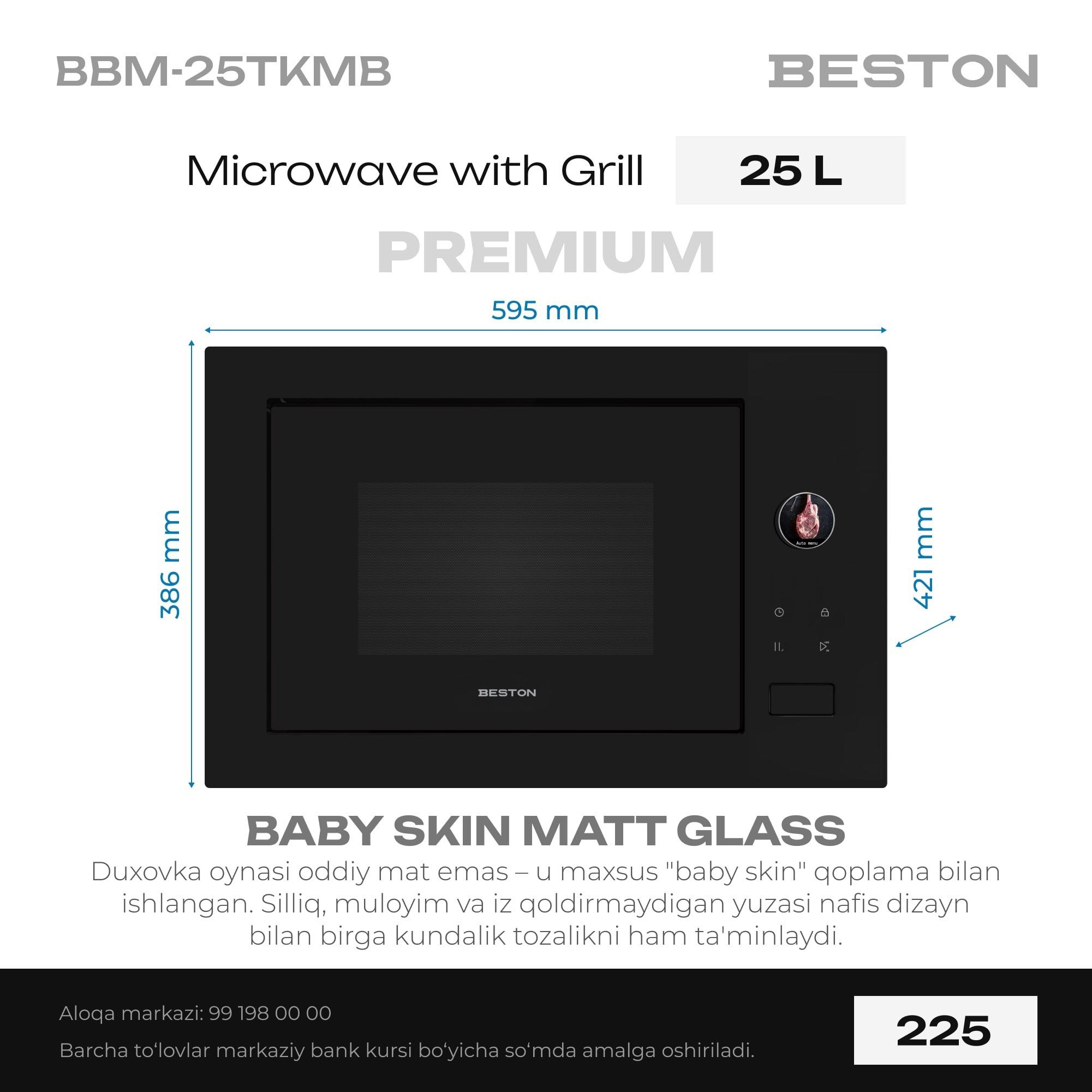 Beston Mikrotolqinli pech BBM-25TKNB