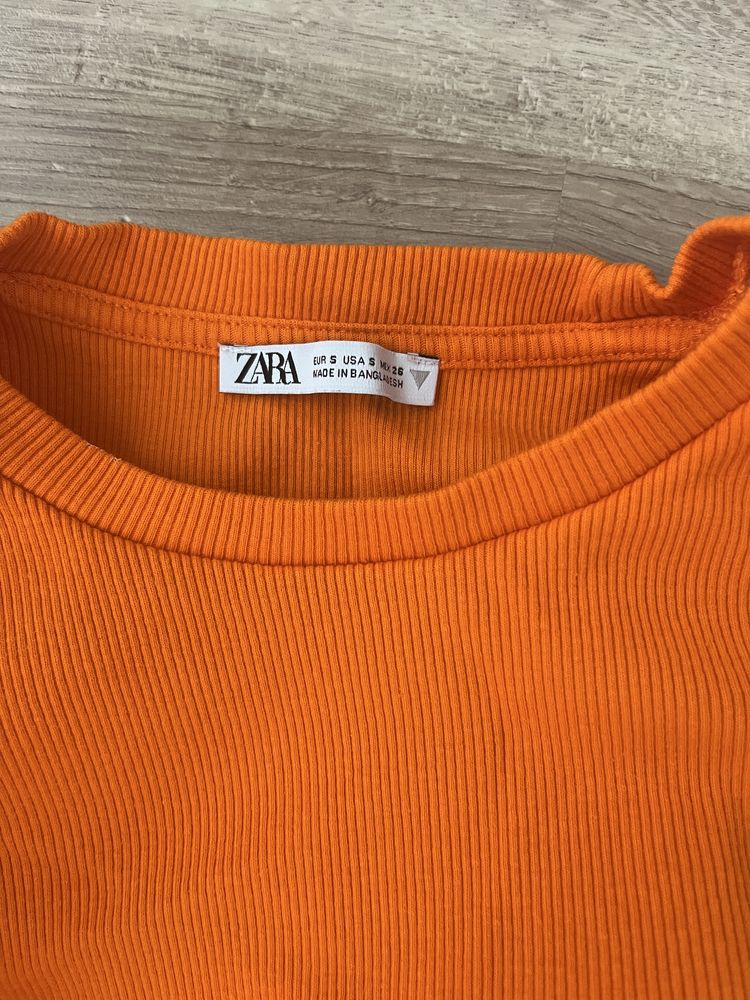 Оранжева рокля zara / зара