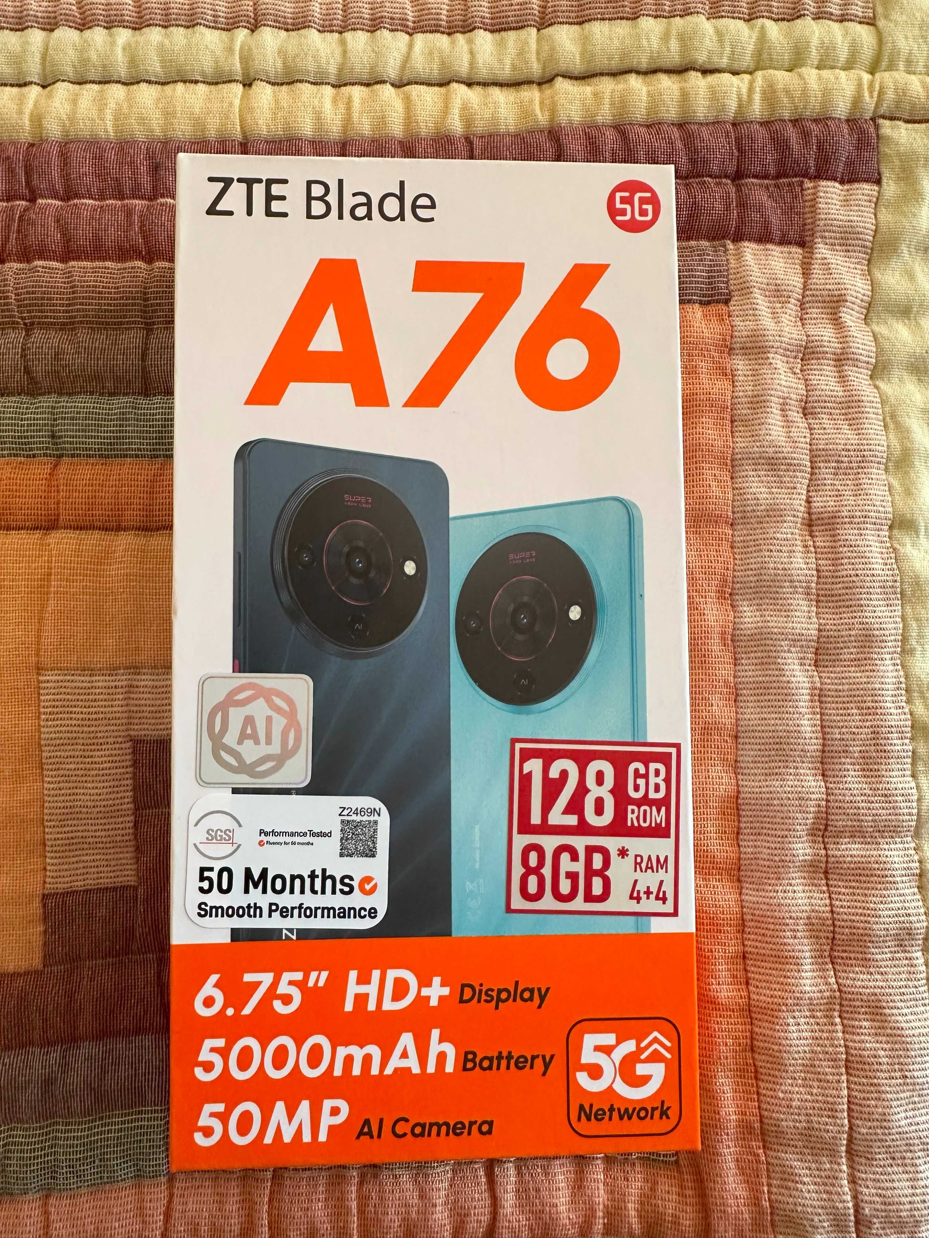 ZTE Blade A76 5G – 8/128GB • 6.75" • 50MP AI • Нов/Запечатан