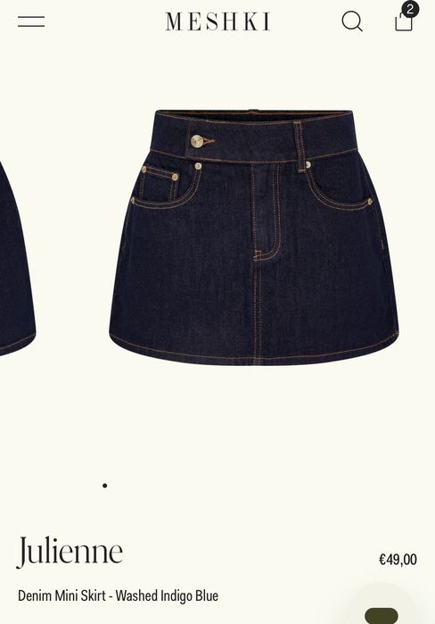 Нова дънкова пола на Meshki в размер XS