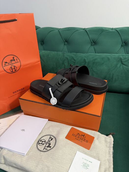 Papuci Hermes piele naturala 100% Full Box colectie noua