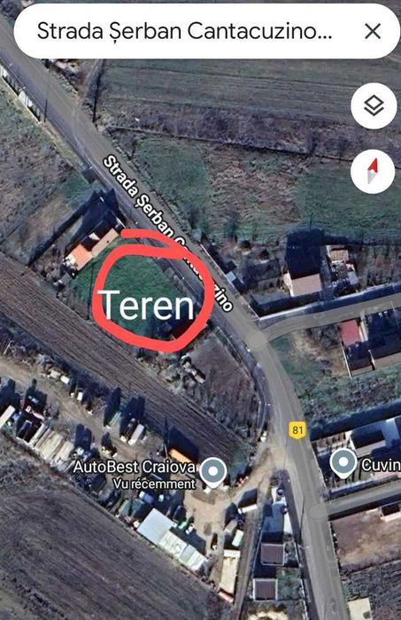 Teren Rovine 2,Troaca(ștrand Colloseum)Cernele -str.Șerban Cantacuzino