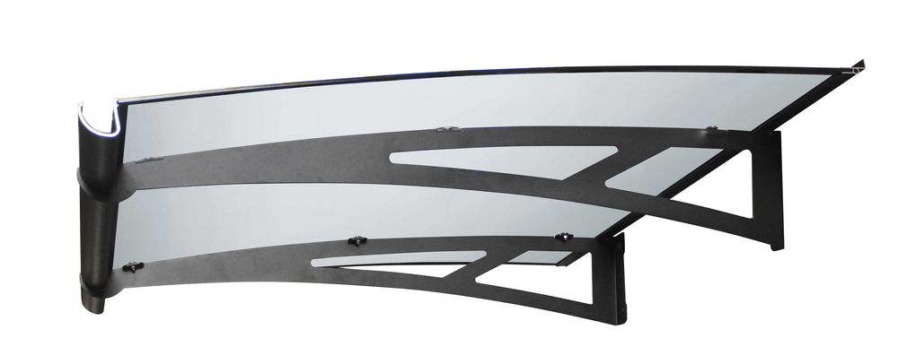 Copertină NEO Otel + ALU cu Jgheab + Plexiglas de ușă 120/150x100cm