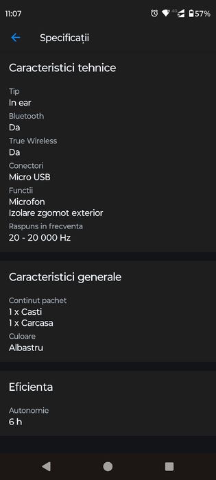 Căști wireless Yamaha TW-E3B