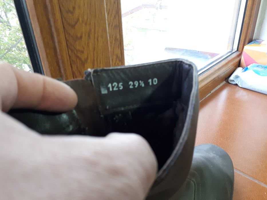 Calitate garantată -Ghete militare/îmblănite, piele maro, 29,5