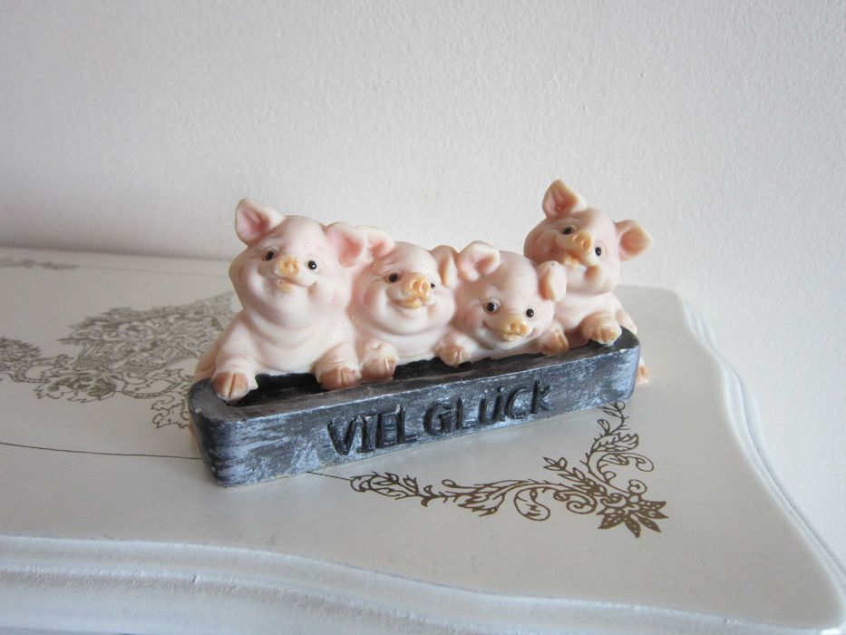 cadou rar decoratiune funny purcelusi pt Noroc "Viel Gluck"Germania'90