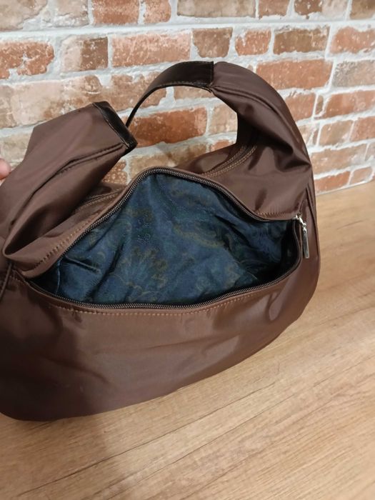 Дамска чанта кафява платнена шушляк