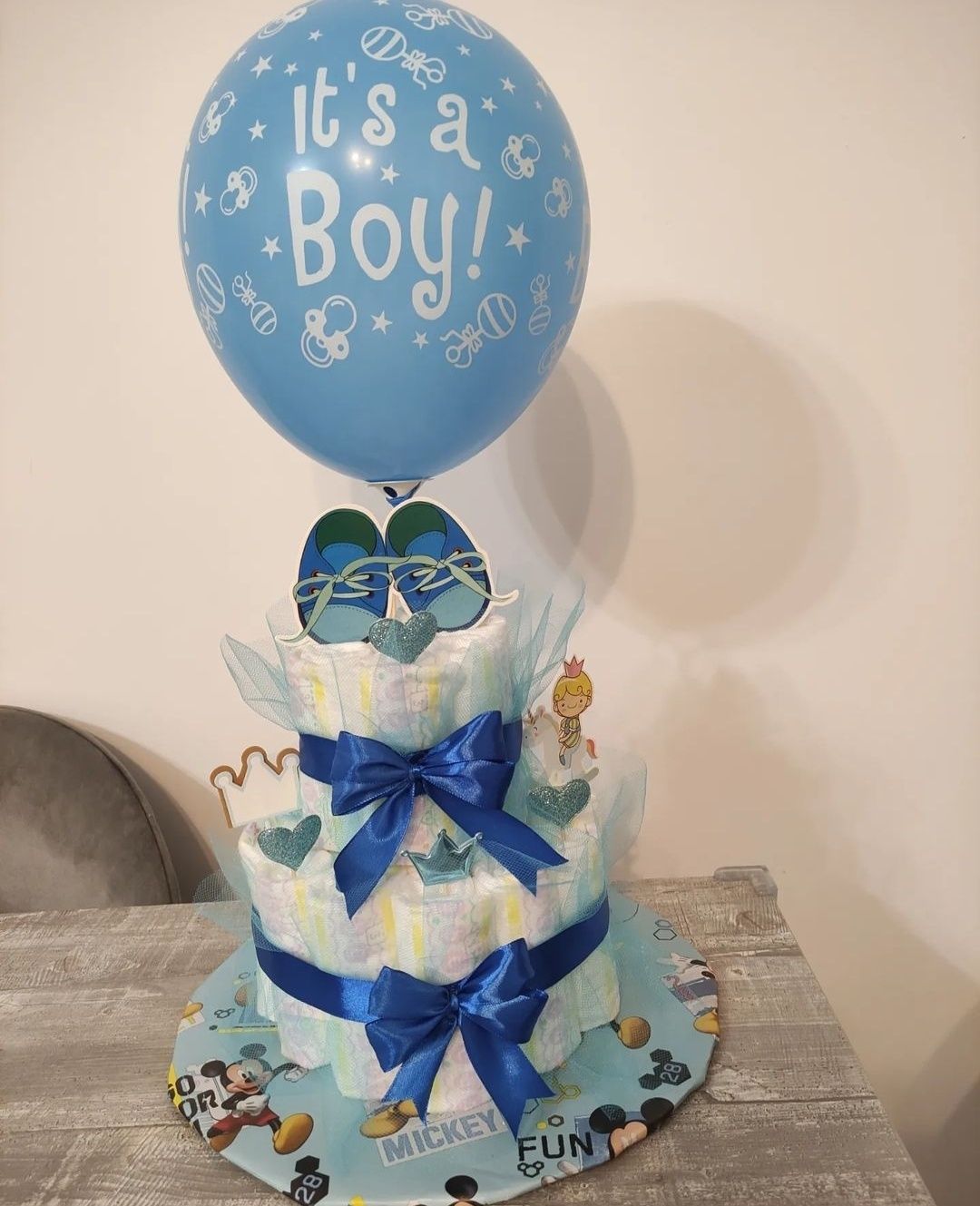 Aranjament de scutece/ tort de scutece/ baby shower/ plocon/ botez