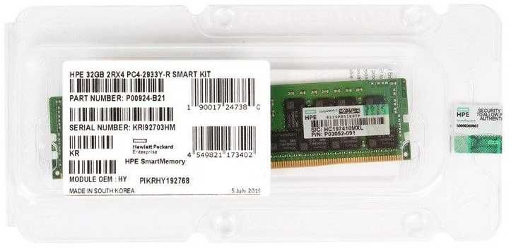 Память серверная HPE 32GB (1x32GB) Dual Rank x4 DDR4-2933 (P00924-B21)