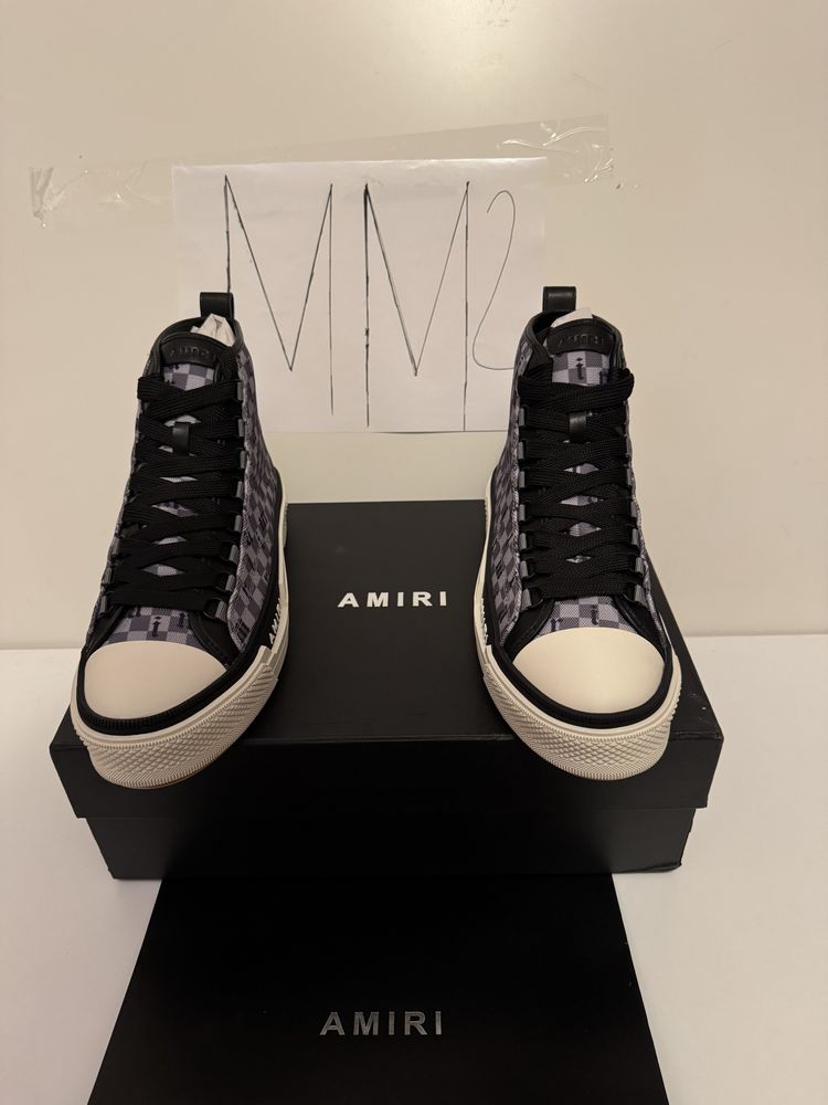 Adidasi/Sneakers AMIRI - Logo-Print Canvas High-Top Sneakers black