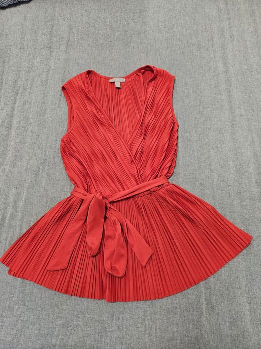 Top strâns în talie rosu H&M