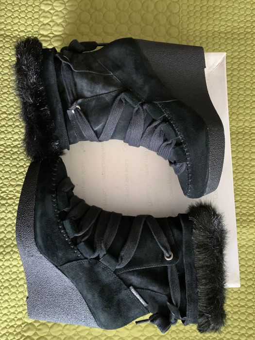 Cizme piele neagră Calvin Klein
