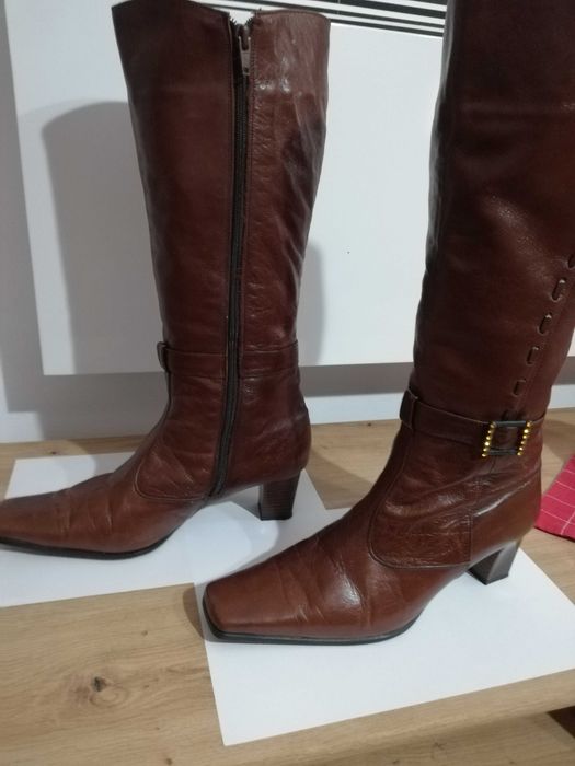 Cizme dama, lungi, piele naturala, maro , marimea 39