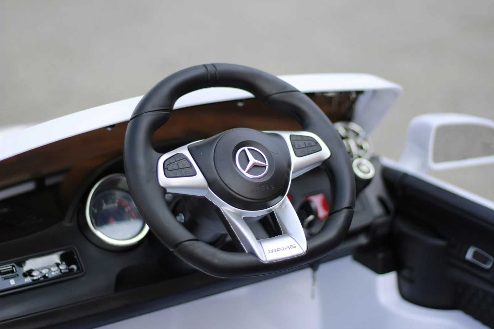 Masinuta electrica copii 1-7 ani Mercedes SL 65 AMG, Roti Moi #Alb