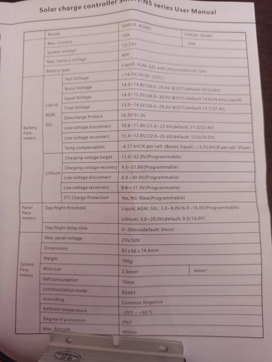 Соларни контролери за зареждане PWM 10A Lumiax