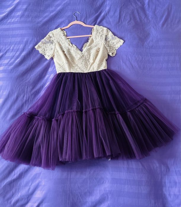 Rochie de ocazie, dantela si tul