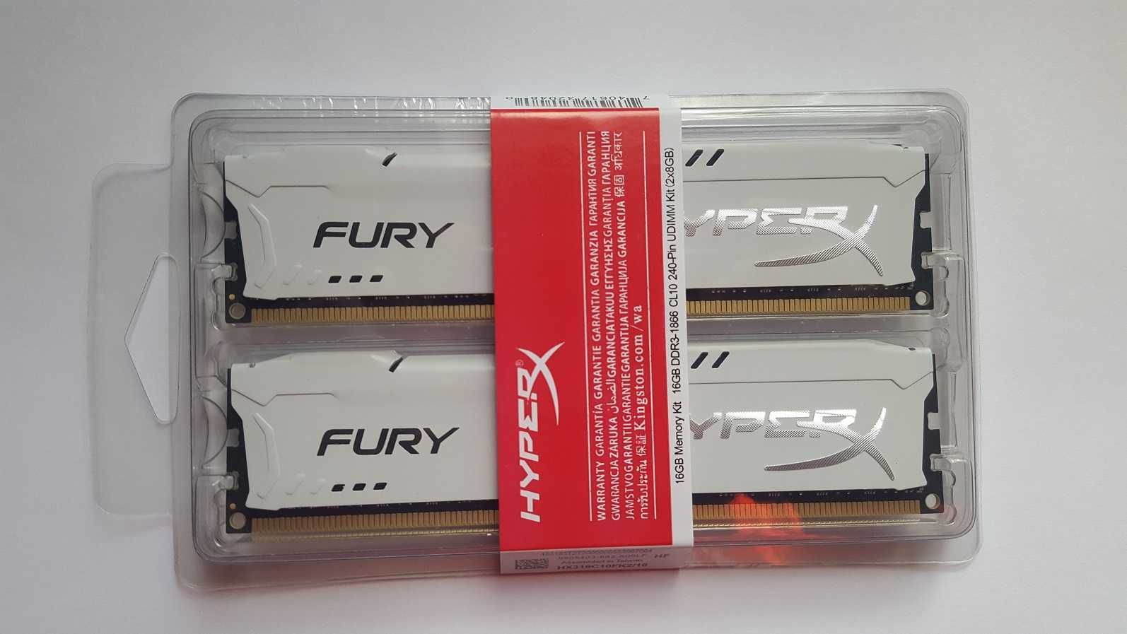 Kingston Fury HyperX DDR3 16GB kit (2*8) 1866Mhz Новые, запечатанные