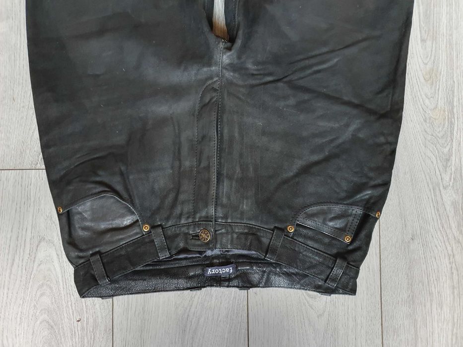 Pantaloni de piele FACTORY (rock, motor) - Marimea 42 (Talie 83 cm)