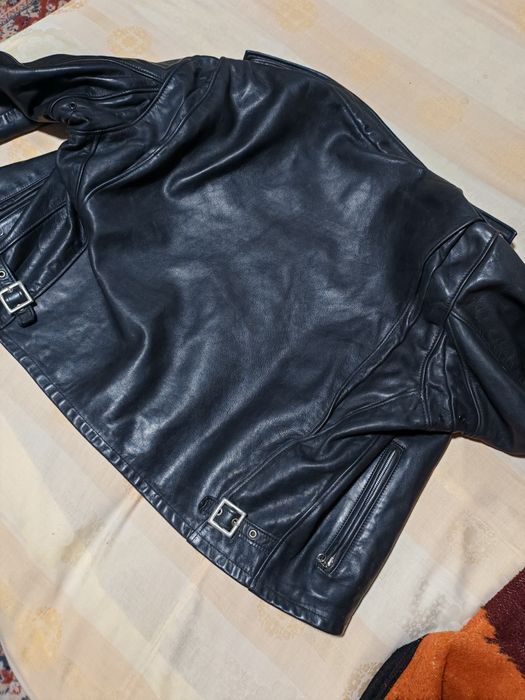 Schott 641 Leather Single Riders Jacket Men Size 44 Black,made in USA