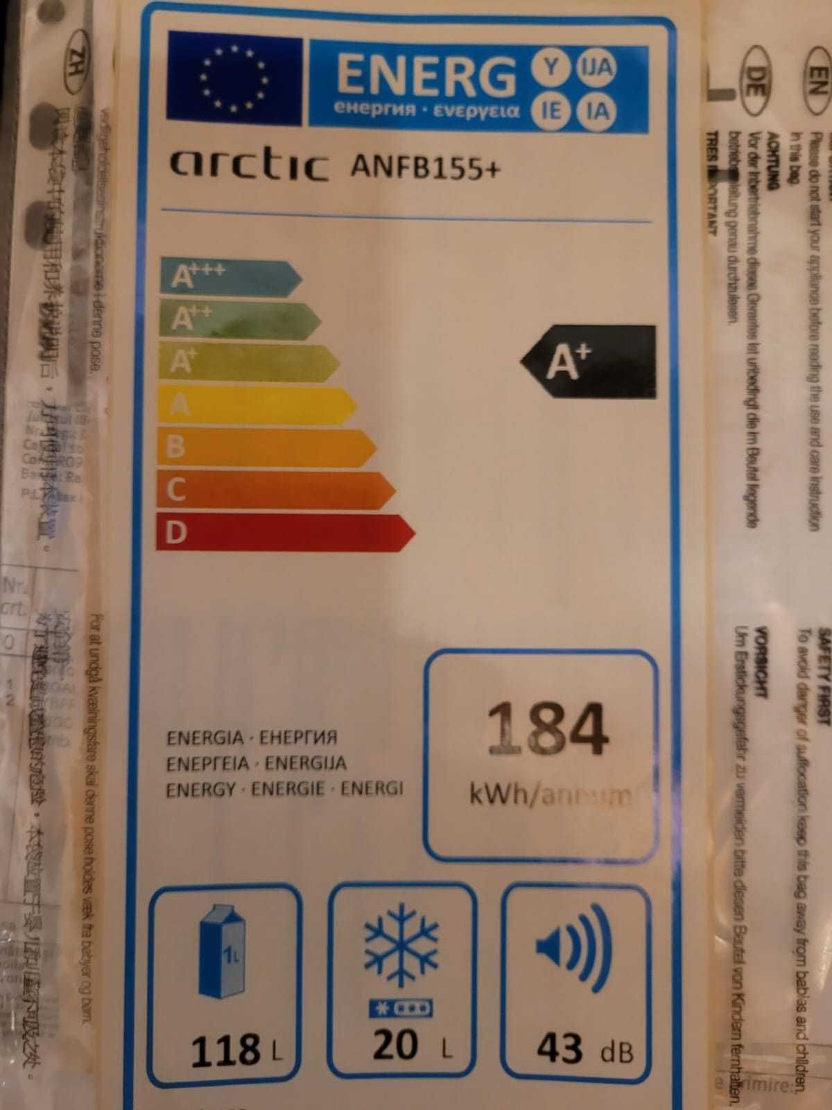 Frigider cu o ușă arctic ANFB155+ 138l