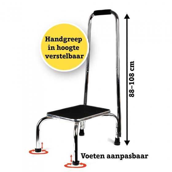 Scaun treapta cu maner, antialunecare, 136 kg |WNK 919102 Negru