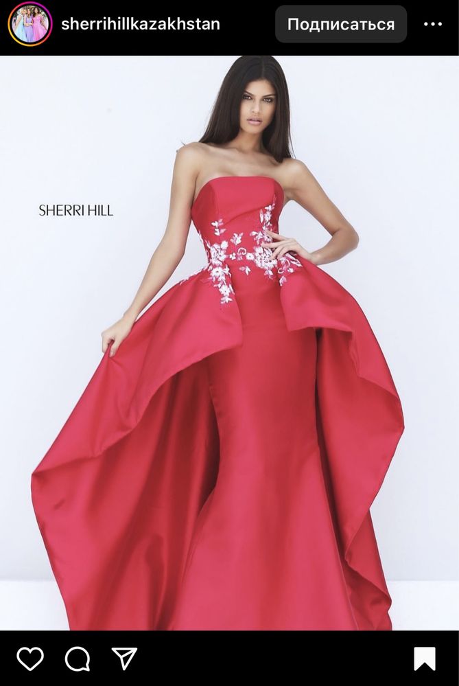 Платье со шлейфом SHERRI HILL размер М