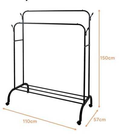 Стабилен двоен щендер тип подвижна закачалка с колела