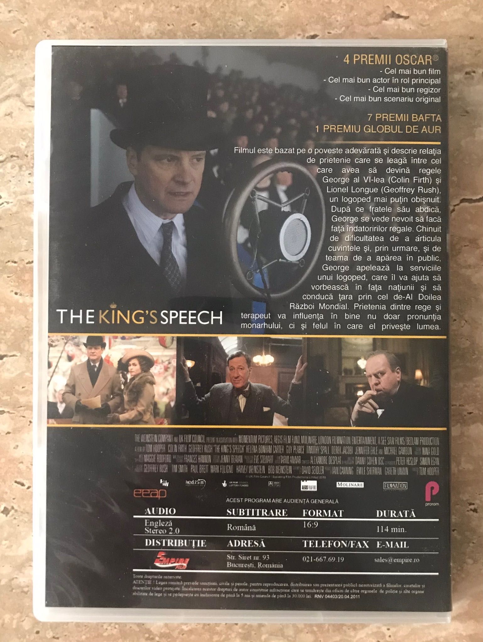 DVD film artistic King's Speech